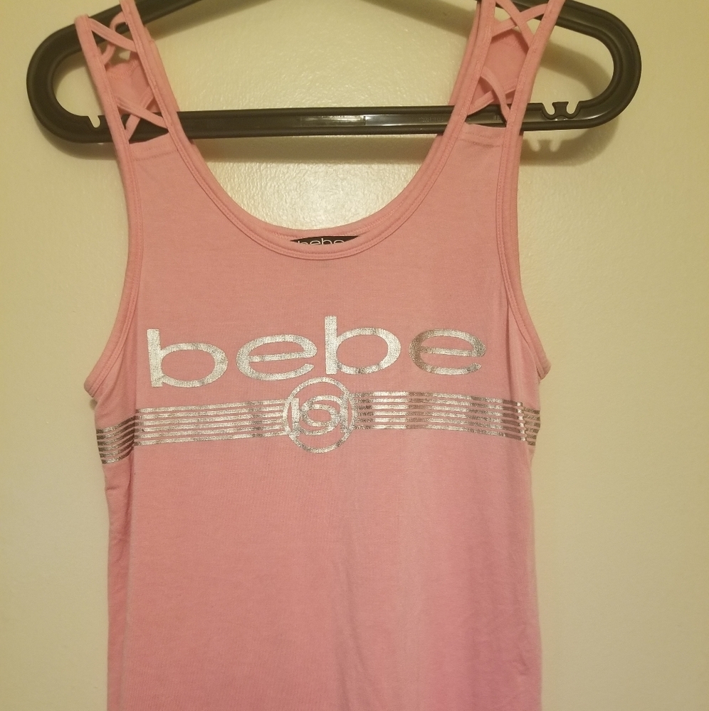 Light pink bebe tank sz medium